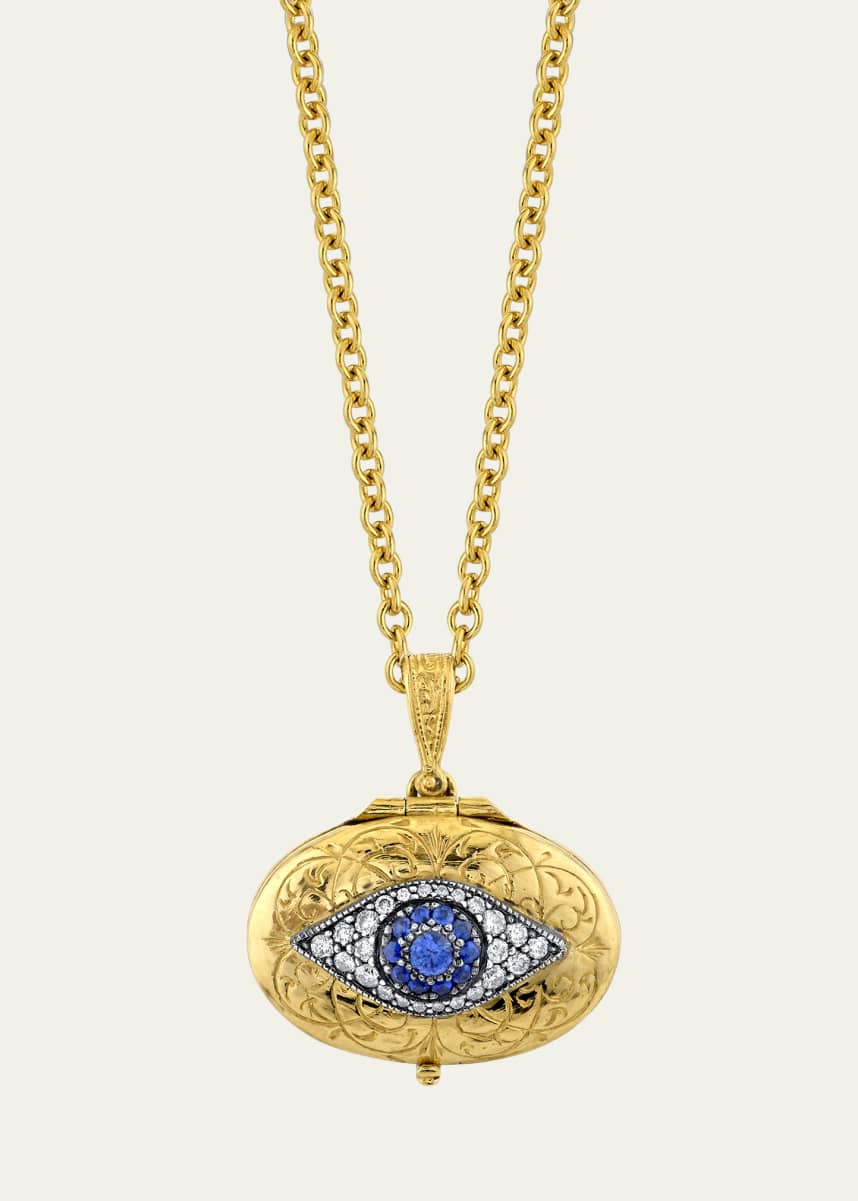 Arman Sarkisyan Hammered Evil Eye Oval Locket Necklace