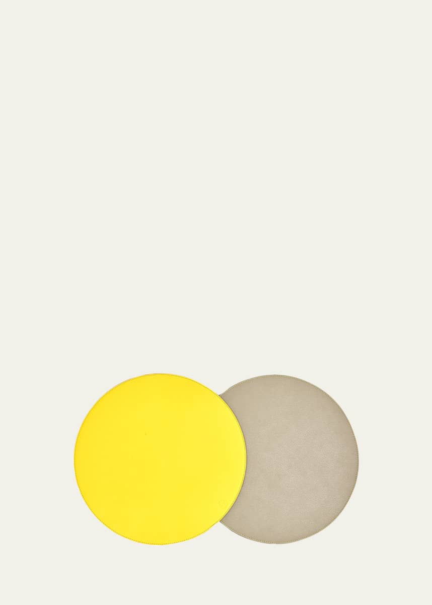 Von Gern Home Faux Textured Leather Round Reversible Placemat