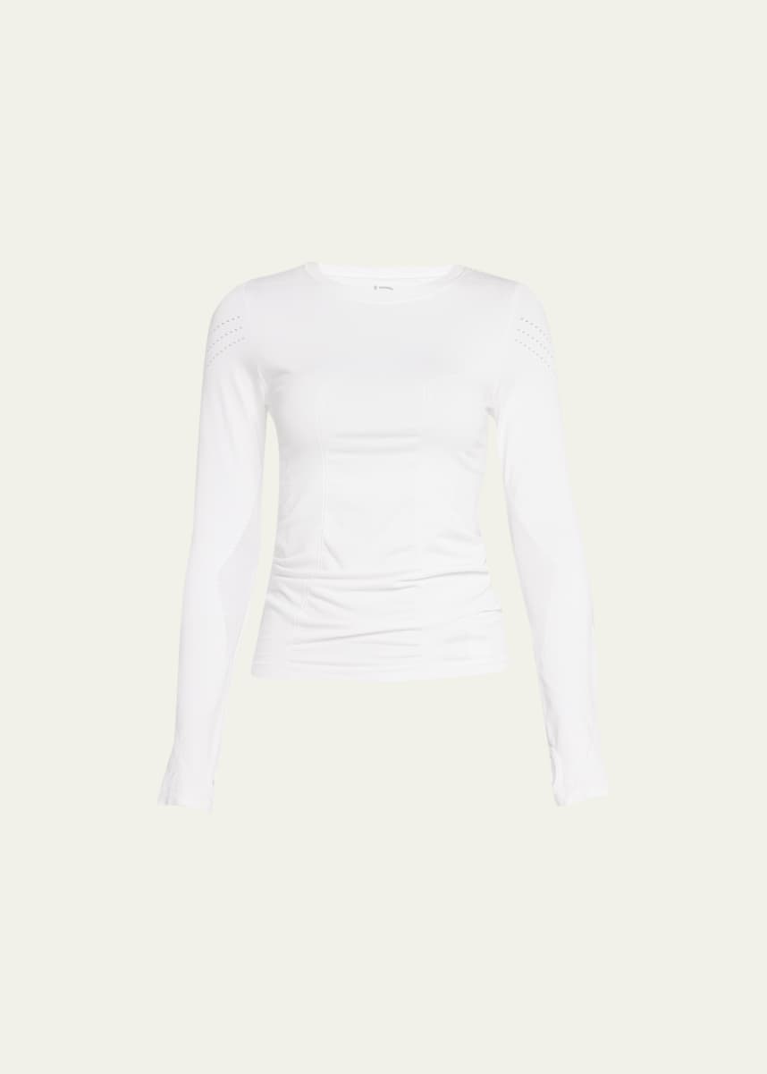 Blanc Noir Magnetic Long-Sleeve Mesh Top