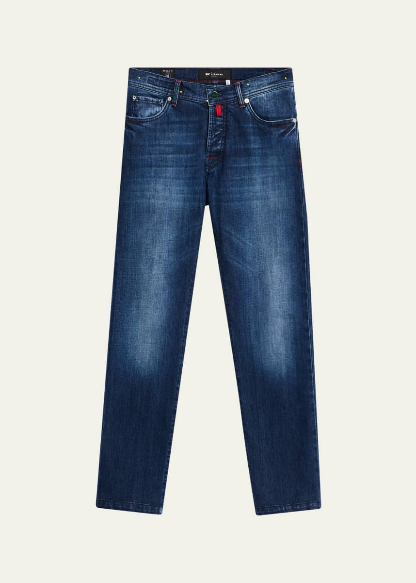 Kiton Men's Slim-Fit Dark Wash Jeans