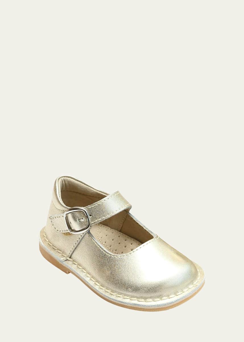 L'Amour Shoes Grace Metallic Leather Mary Jane Flats, Baby/Toddler