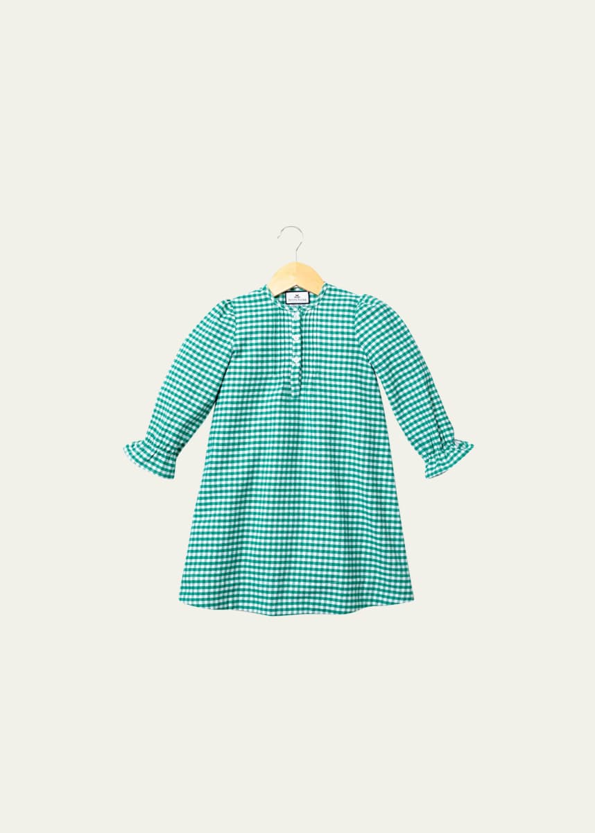 Petite Plume Beatrice Gingham Flannel Nightgown, Size 6M-14