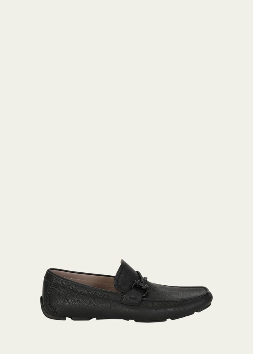 Ferragamo Men's Grandioso Grained Calfskin Gancini Loafer - Bergdorf Goodman