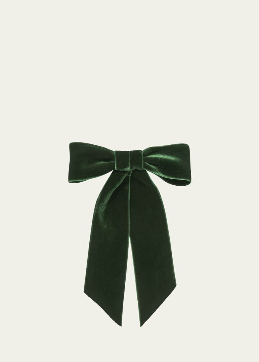 Jennifer Behr Wide Velvet Bow Barrette