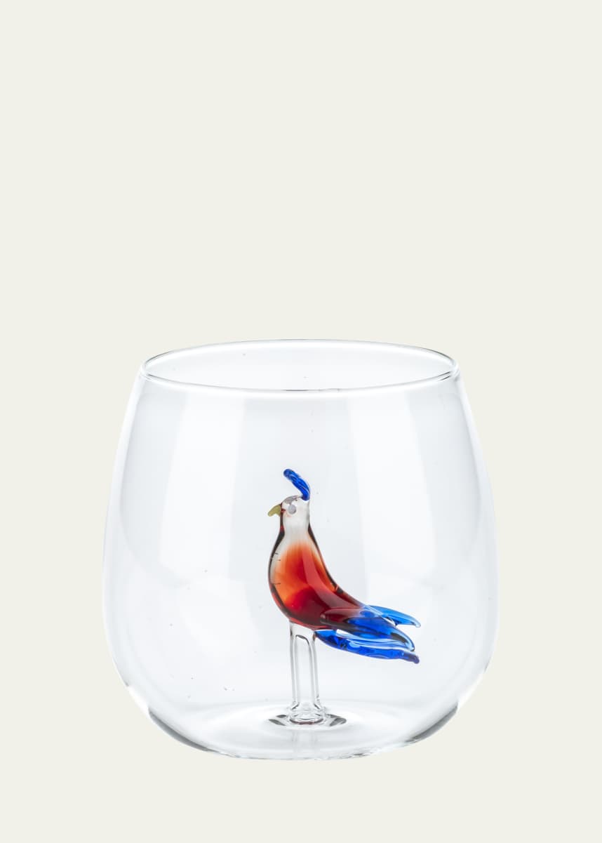 Casarialto Red Bird Round Glass