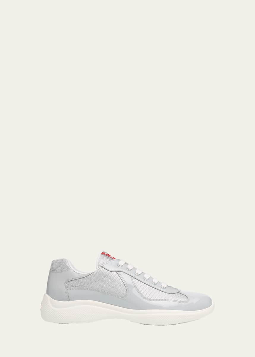 Prada Men's America's Cup Patent Leather Patchwork Sneakers