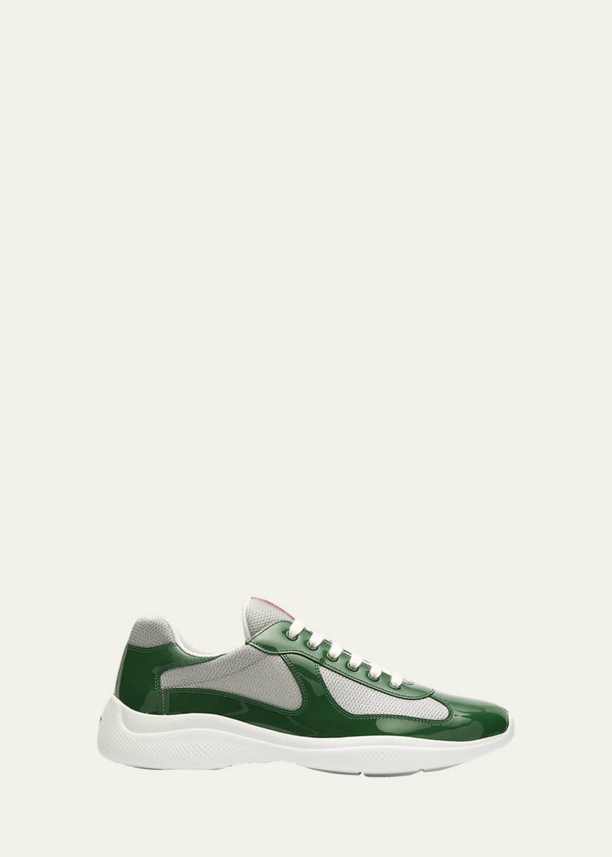 Prada Men's America's Cup Patent Leather High-Top Sneakers