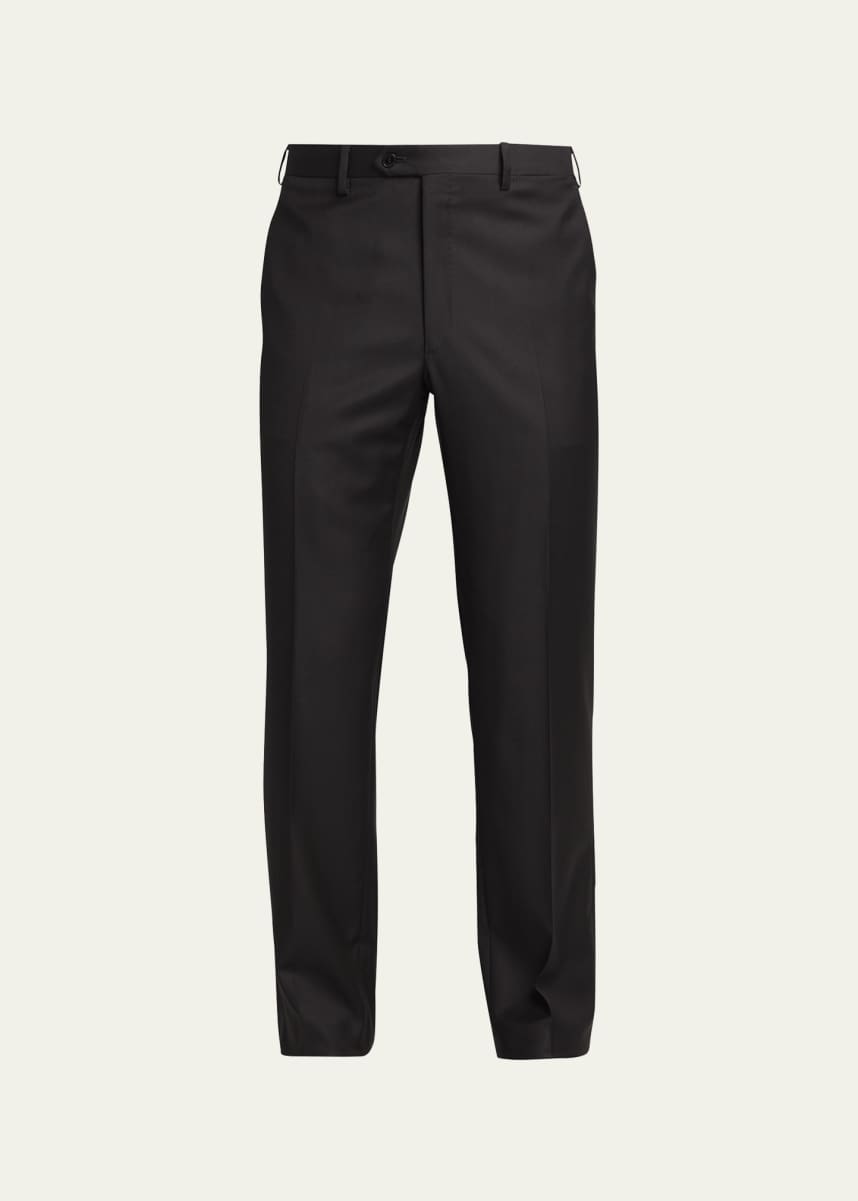 Brioni Men's Solid Wool Trousers