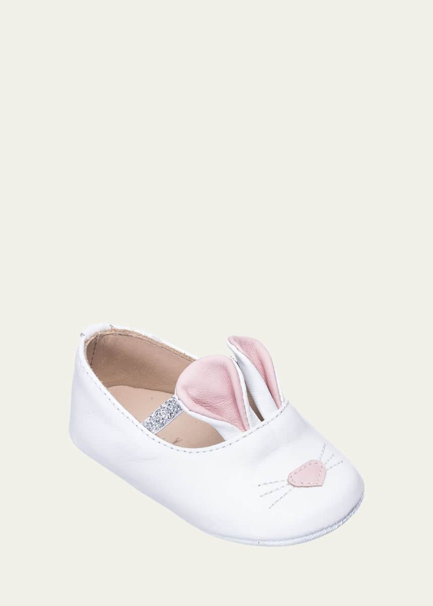 Elephantito Girls' Leather Bunny Sleeper Ballet Flat, Infant/Toddler