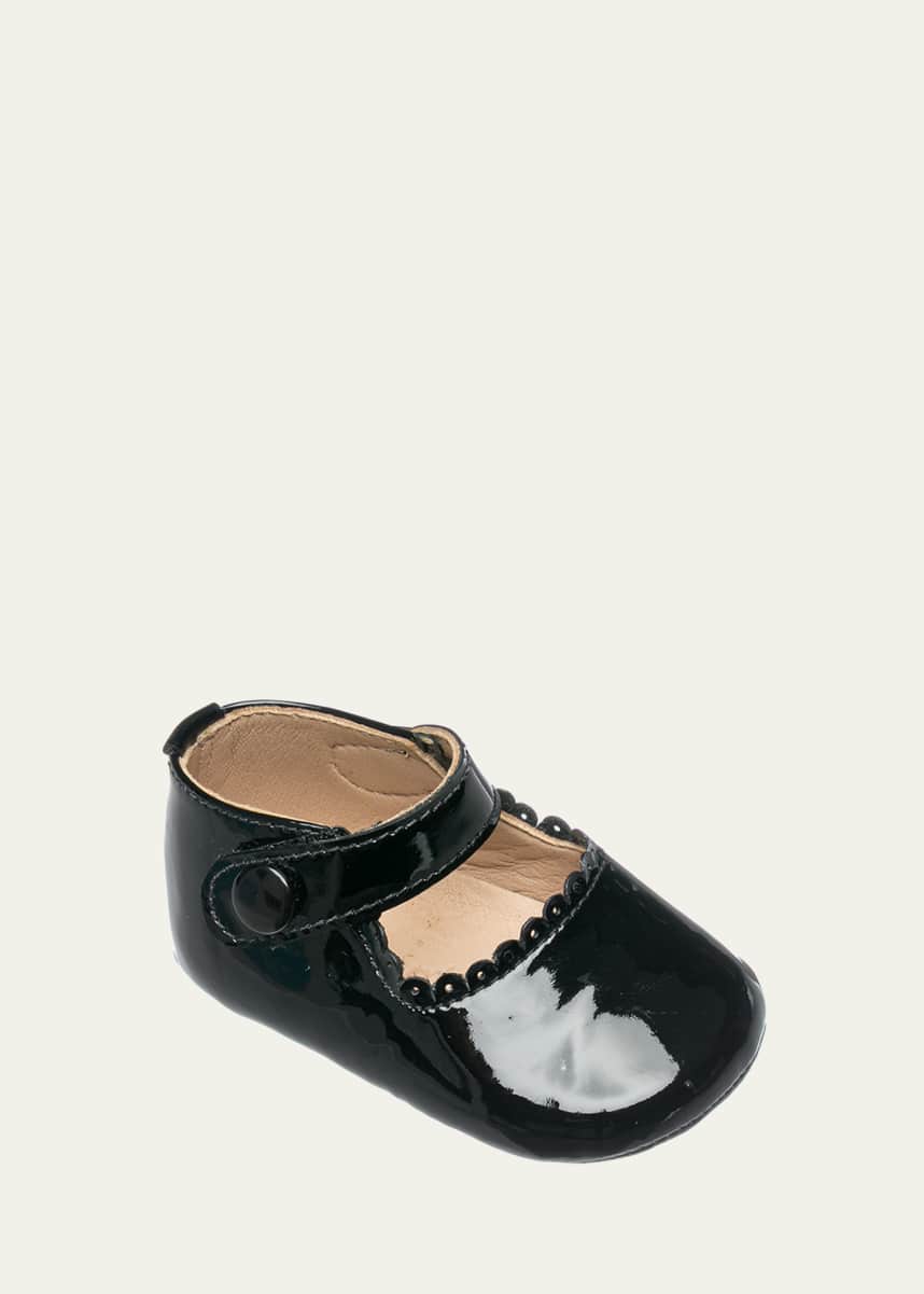 Elephantito Girl's Scalloped Leather Mary Jane, Baby