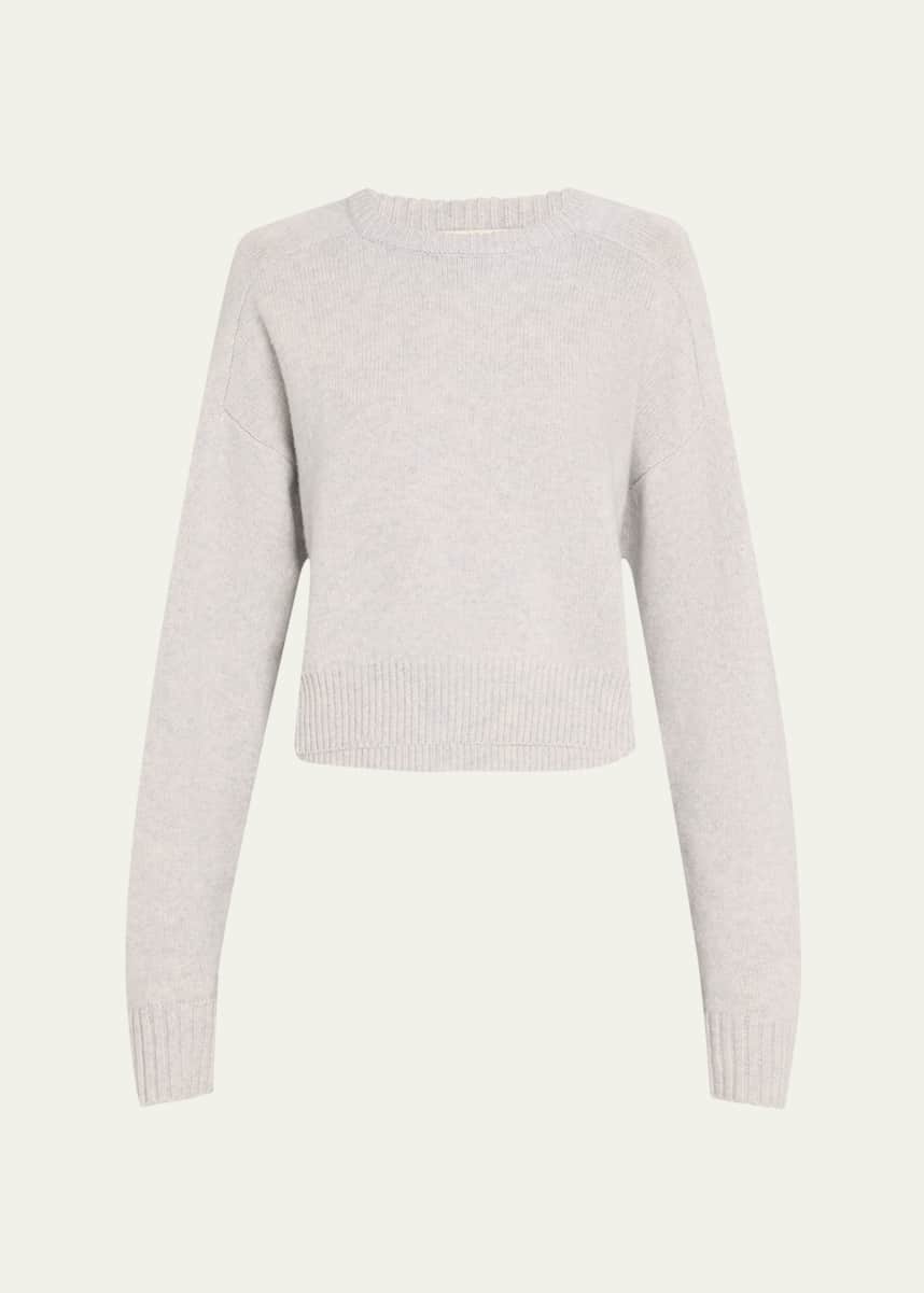 Loulou Studio Bruzzi Wool-Cashmere Raglan-Sleeve Crop Sweater
