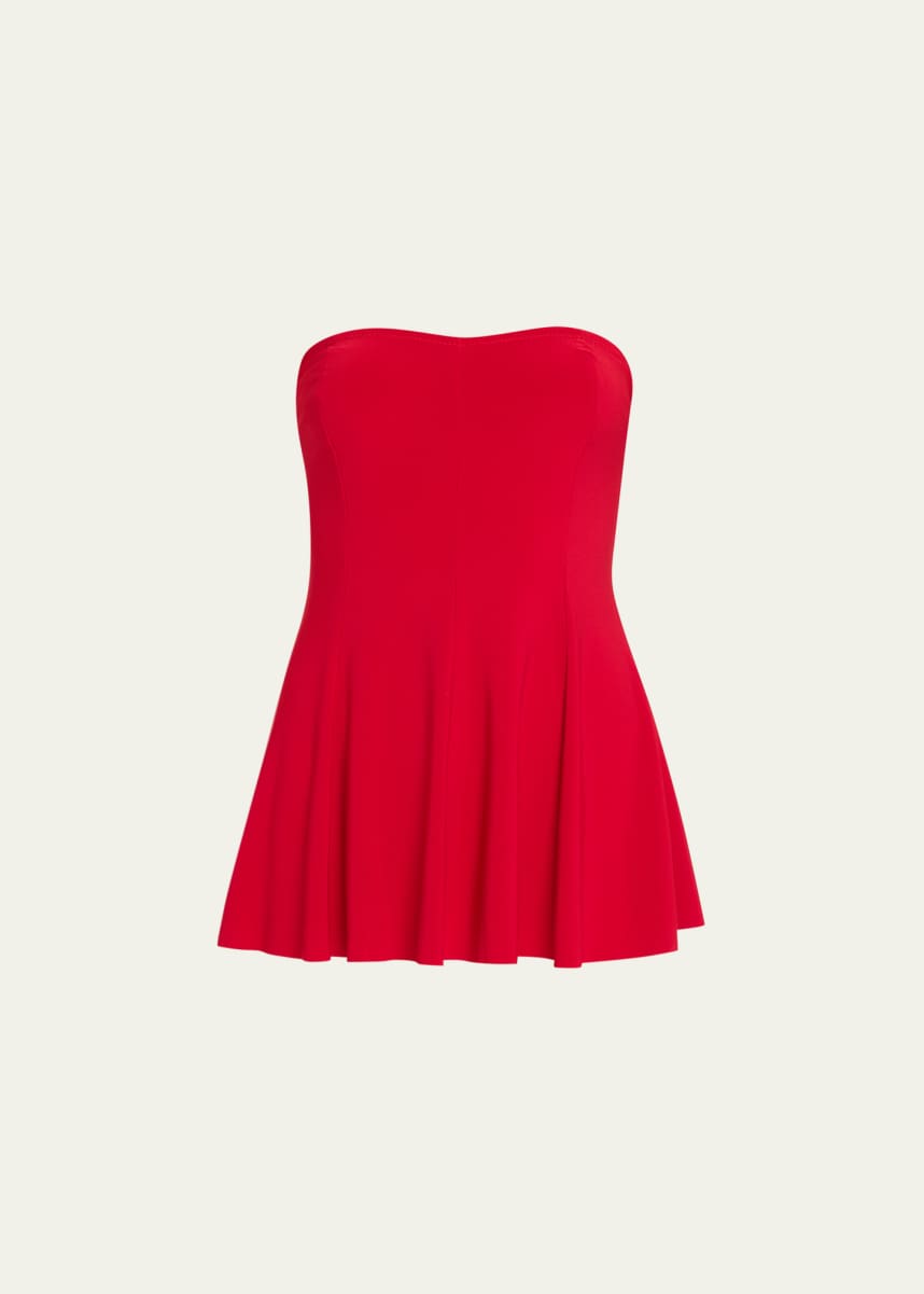 Norma Kamali Strapless Flared Swimdress