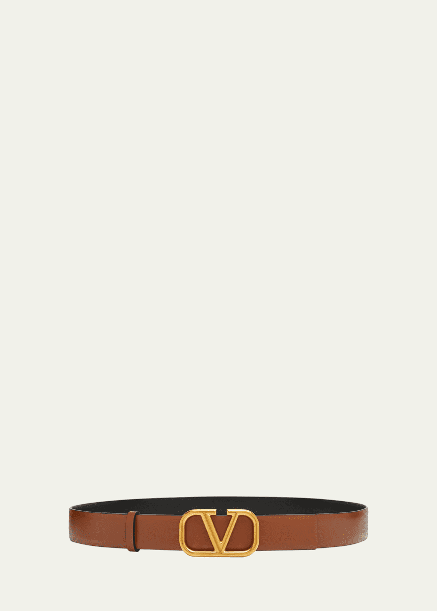 Valentino Garavani VLOGO Reversible Leather Belt