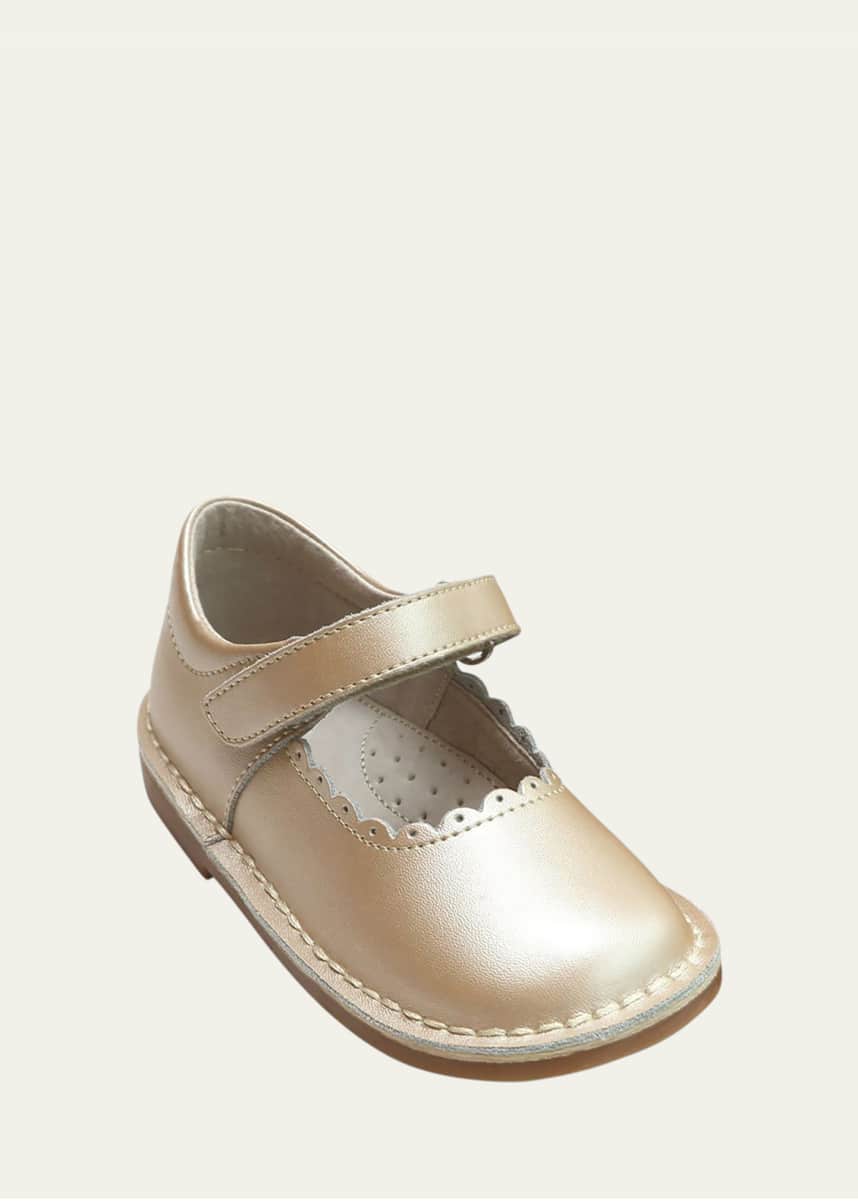 L'Amour Shoes Girl's Caitlin Scalloped Mary Jane, Toddler/Kids