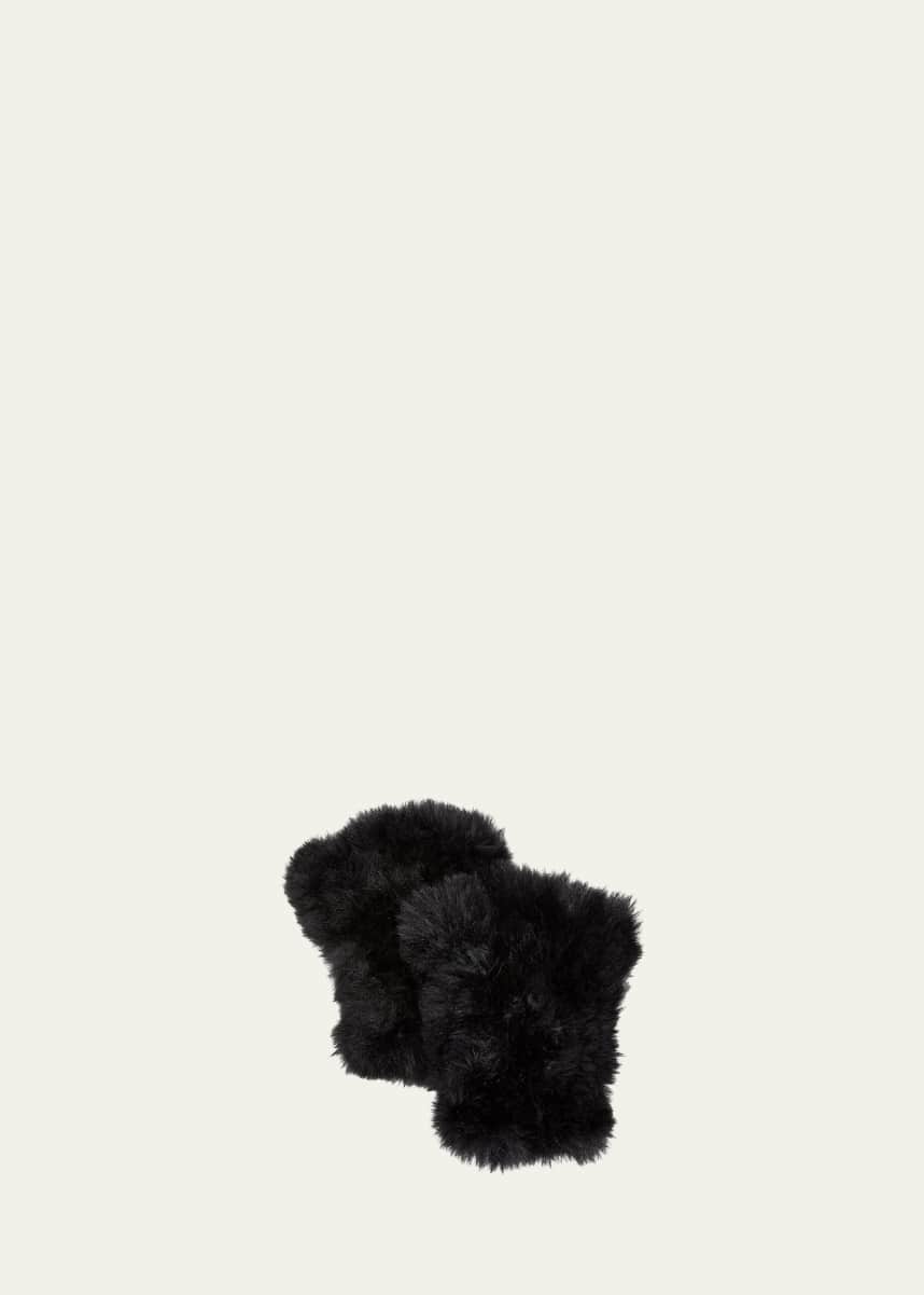 Surell Accessories Faux Fur Knitted Fingerless Mittens