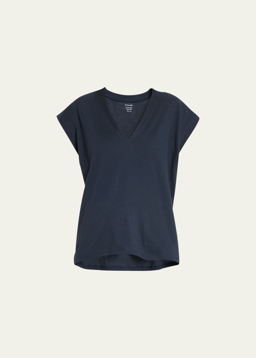 FRAME Le Mid Rise V-Neck Tee