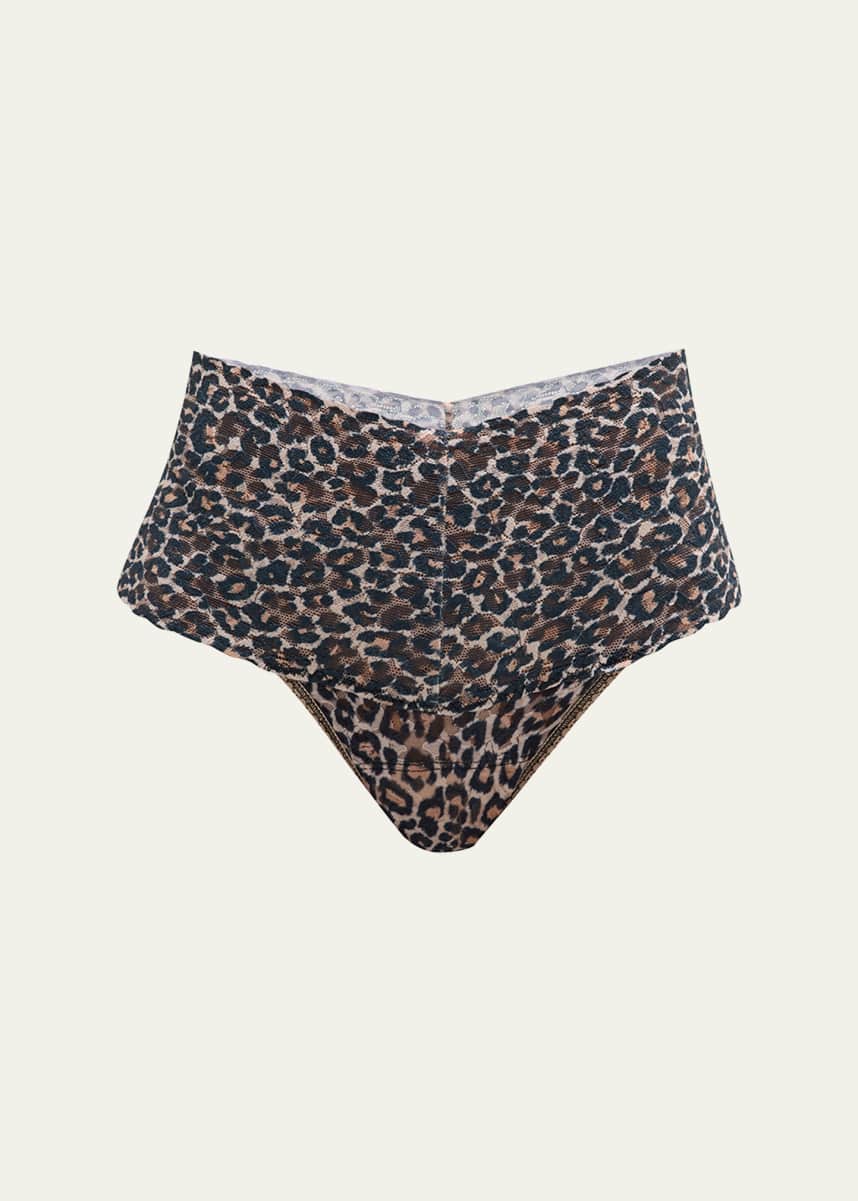 Hanky Panky Leopard-Pattern Lace Retro Thong