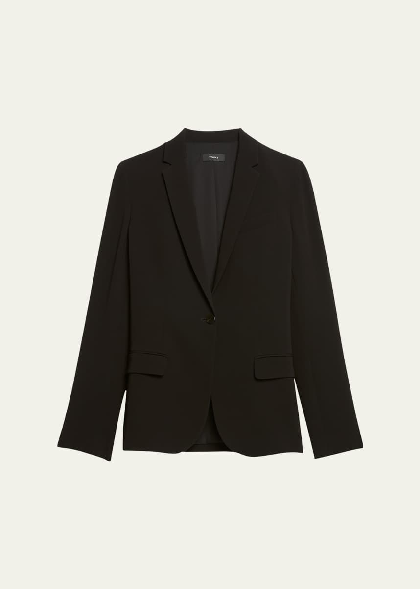 Theory Admiral Crepe One-Button Staple Blazer