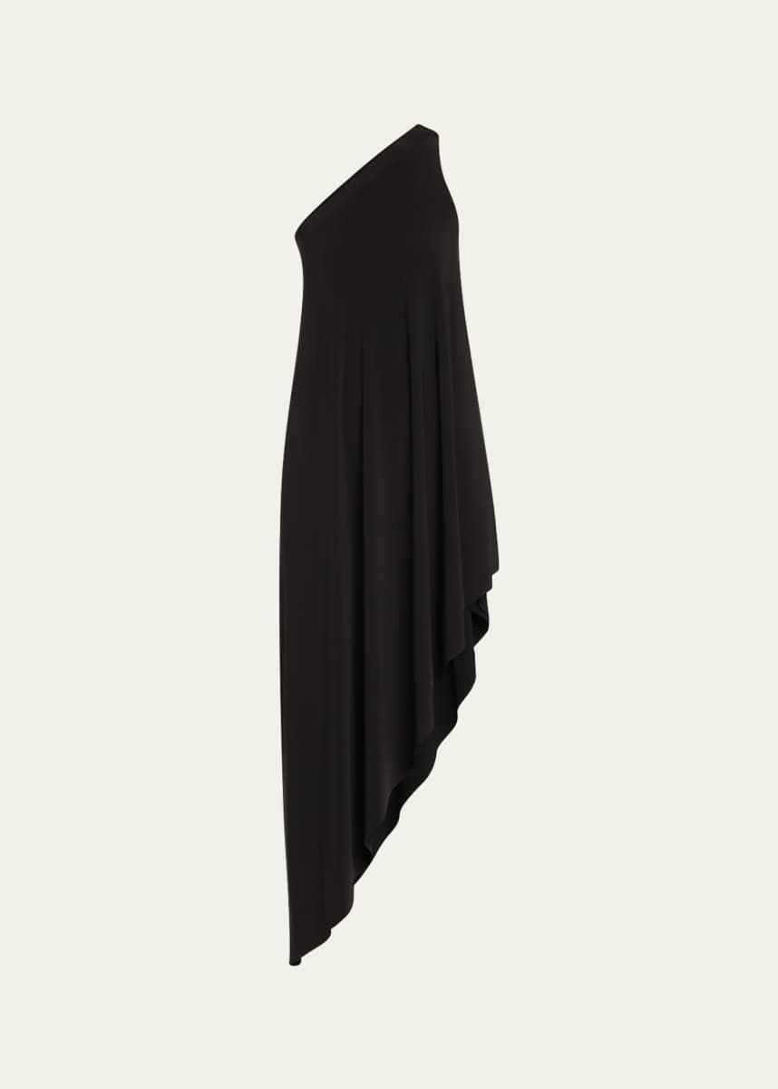Norma Kamali One-Shoulder Diagonal Tunic Coverup