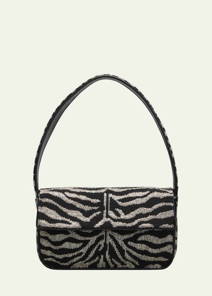 STAUD Tommy Two-Tone Beaded Shoulder Bag