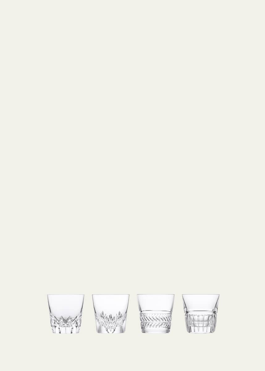 Saint Louis Crystal Versailles King Louis Double Old Fashioned Glasses, Set of 4