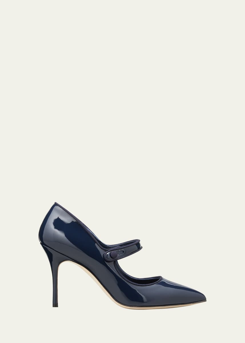 Manolo Blahnik Patent Leather Mary Jane Pumps