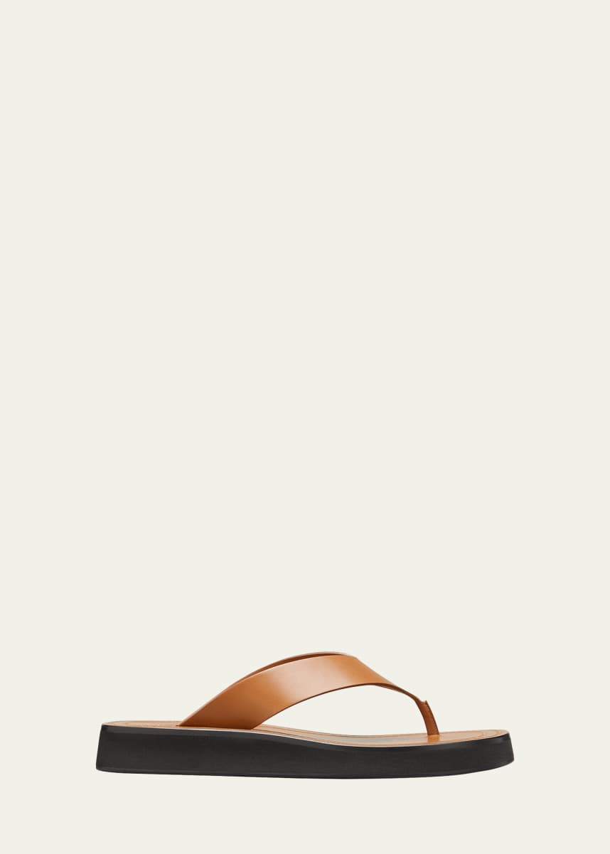 THE ROW Ginza Flip-Flop Smooth Calfskin Sandals
