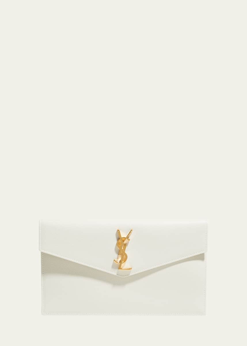 Saint Laurent Uptown YSL Pouch in Grained Leather