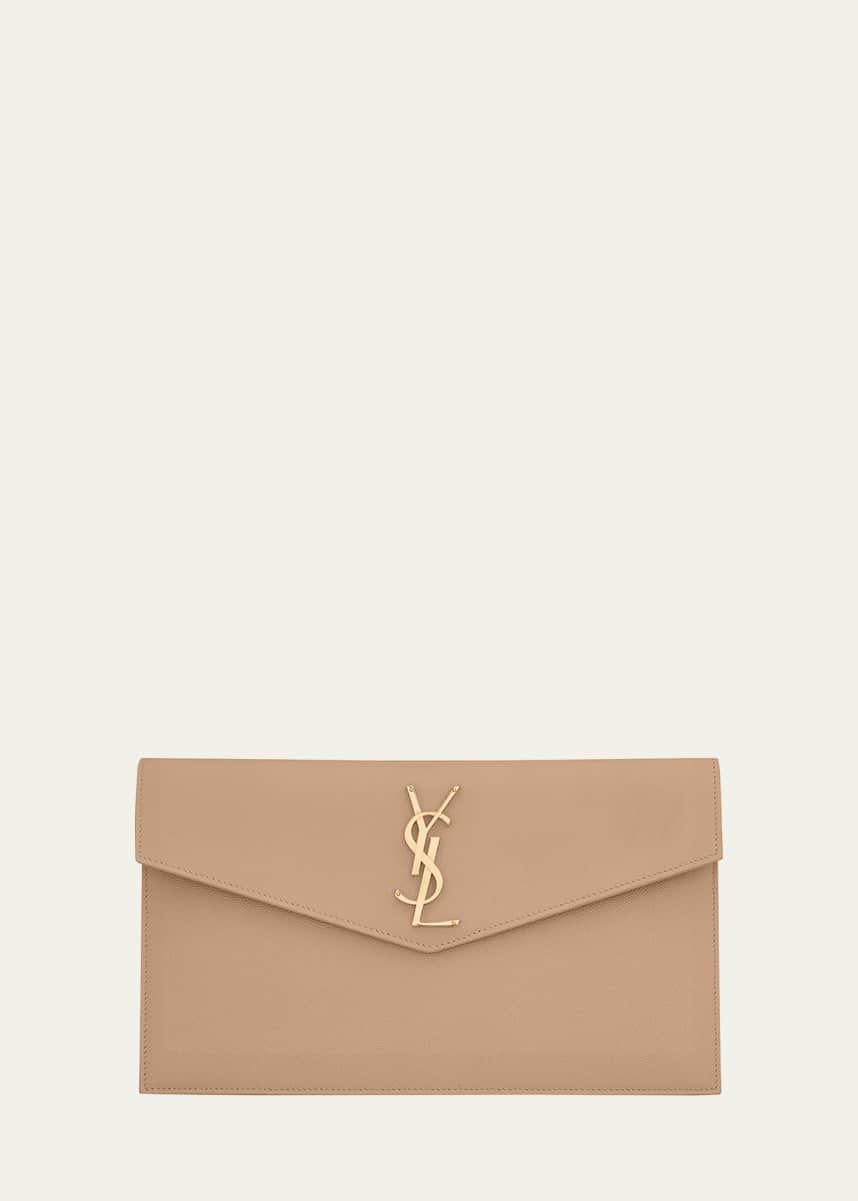 Saint Laurent Uptown YSL Pouch in Grained Leather