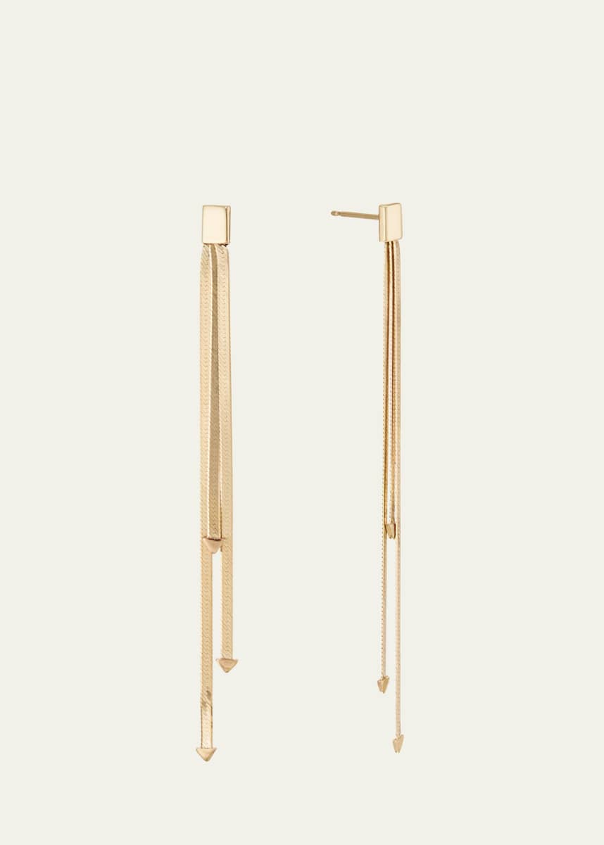 Lana 14k 3-Strand Linear Dangle Earrings