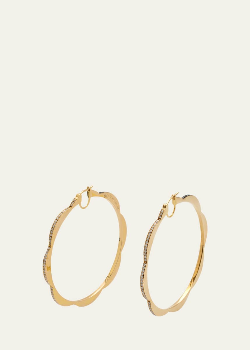 CADAR 18k Yellow Gold Bloom Jumbo Triplet Hoop Earrings
