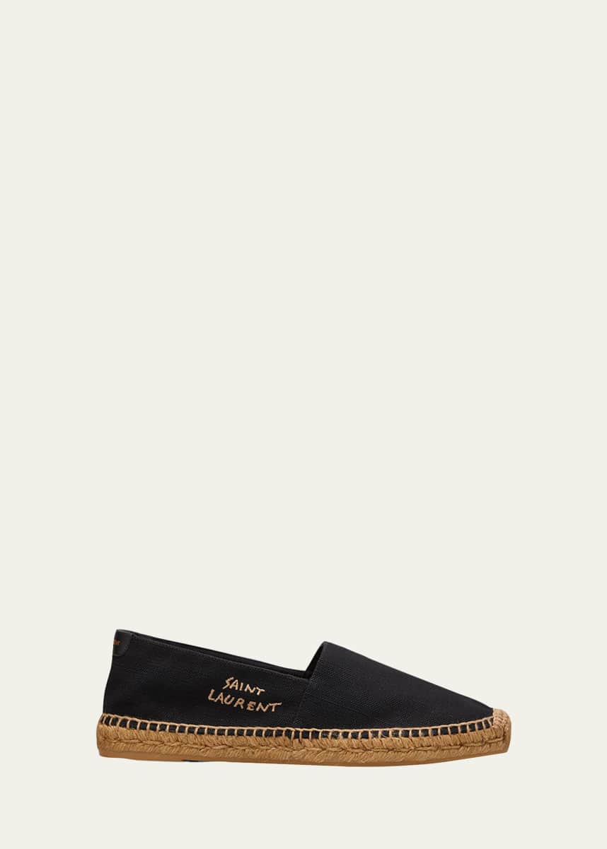 Saint Laurent Men's Logo-Stitched Canvas Espadrilles