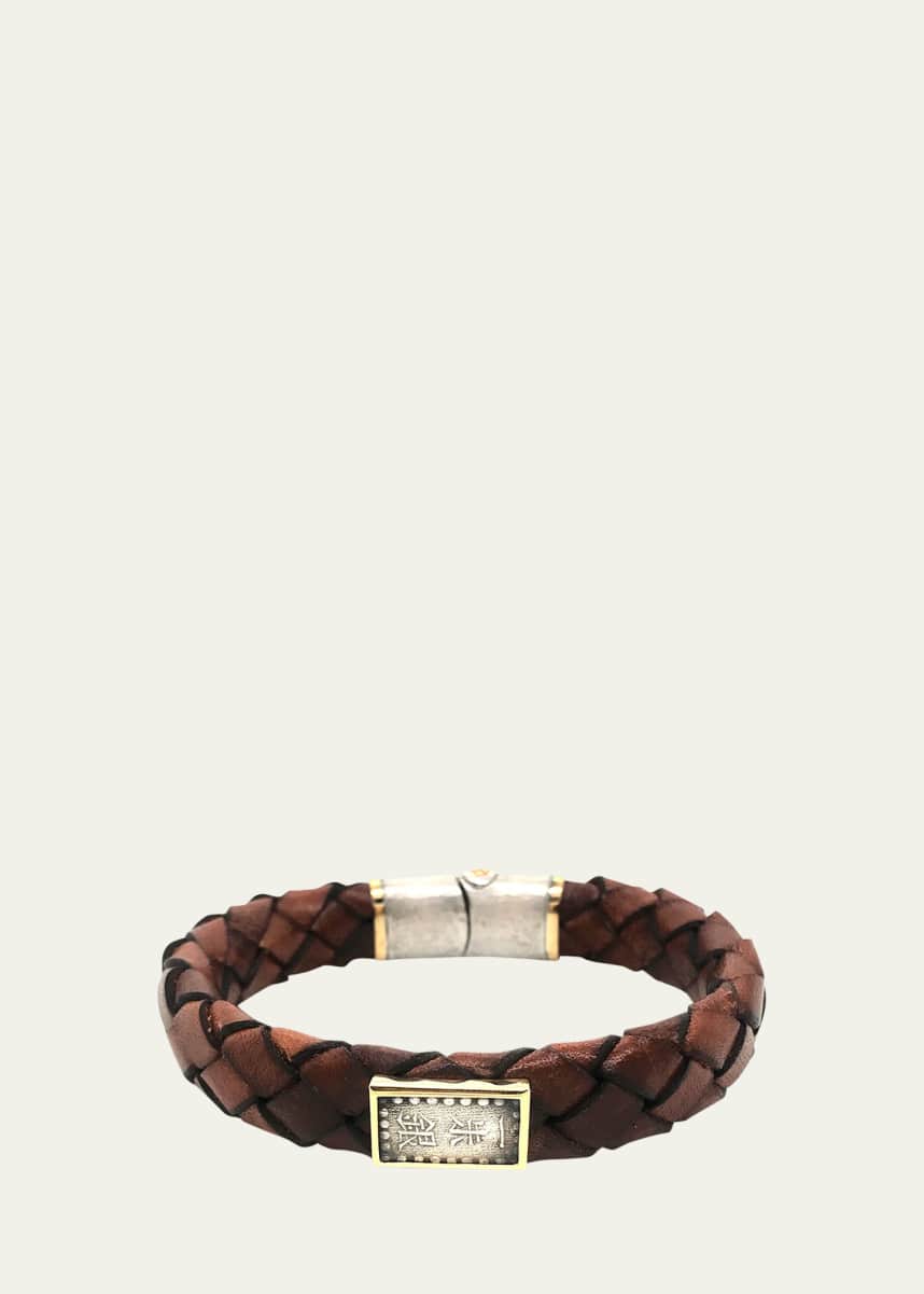 Jorge Adeler Men's Ancient Coin Leather Bracelet