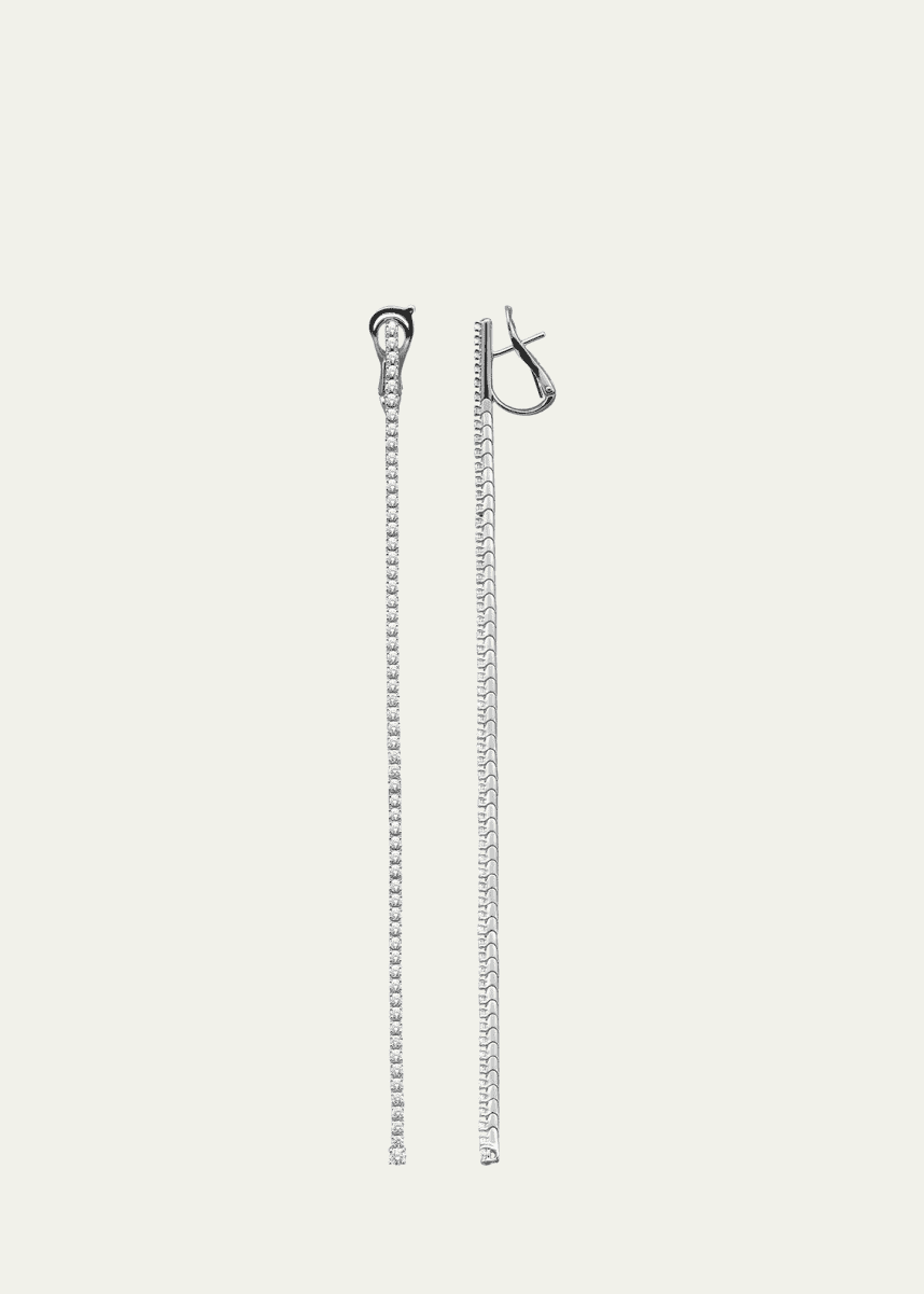 Mattia Cielo 18K White Gold Thick Diamond Tennis Earrings