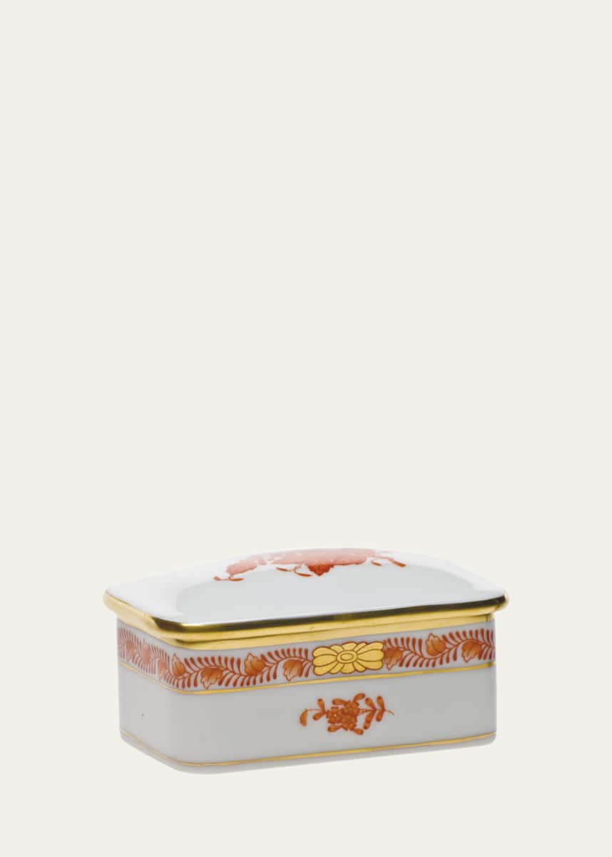 Herend Chinese Bouquet Rectangular Box - Rust