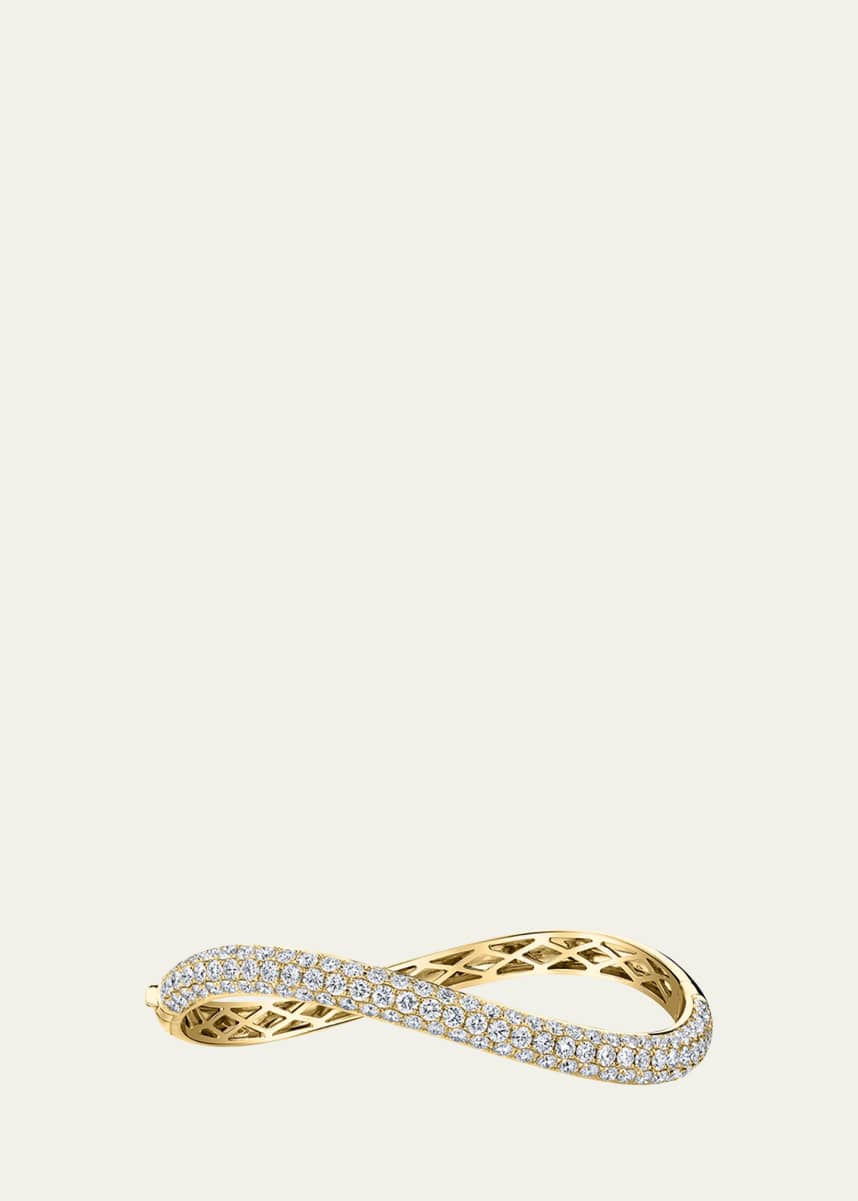 Anita Ko 18k Yellow Gold Curved Diamond Bangle