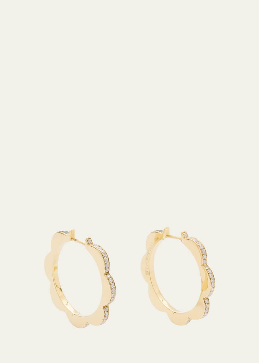 CADAR Black and White Diamond Triplet Hoop Earrings, Medium