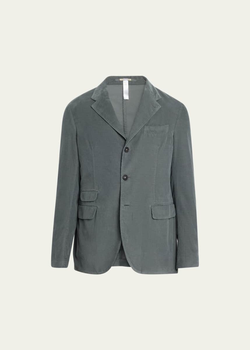 Massimo Alba Men's Single-Breasted Solid Cotton Sport Jacket
