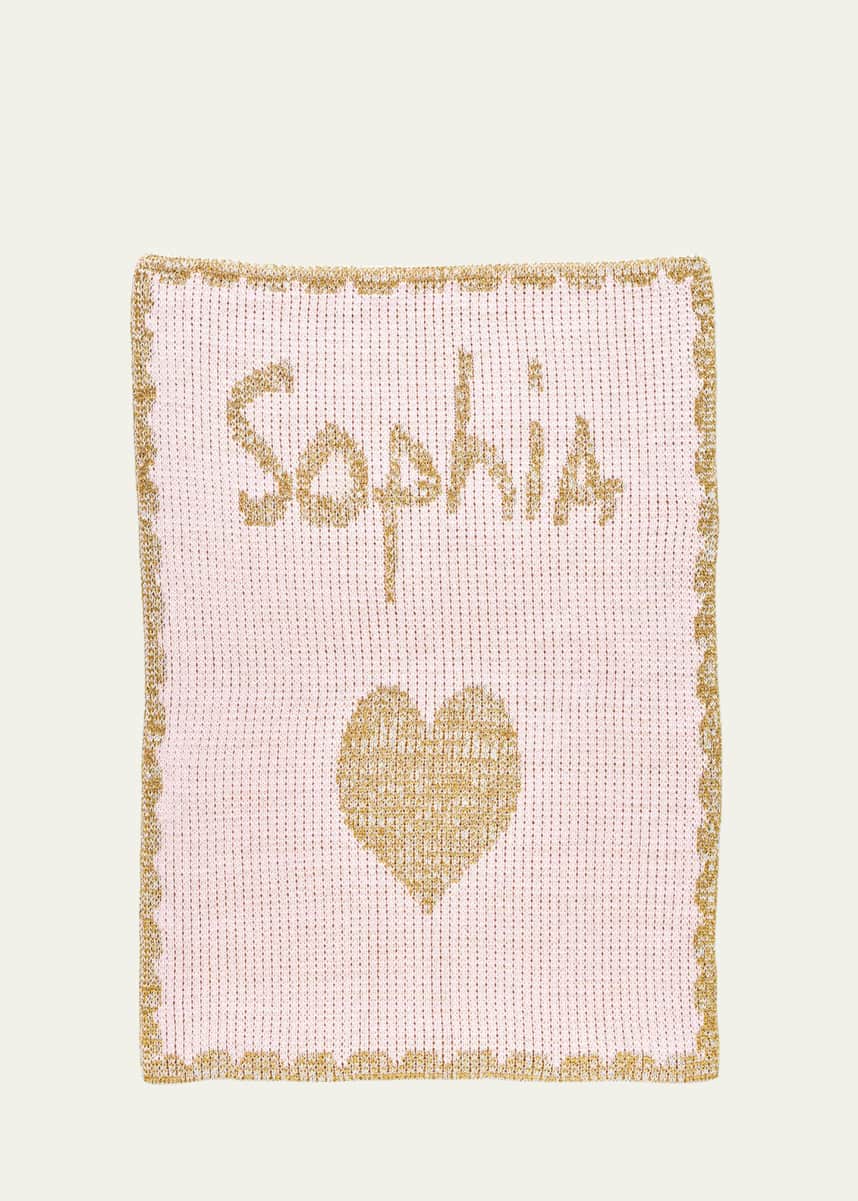 Butterscotch Blankees Single Heart Metallic Crib Blanket, Personalized