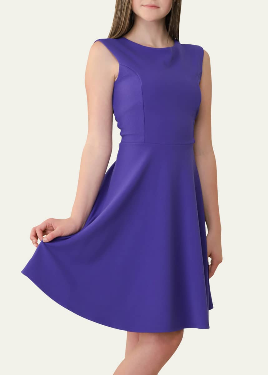 Un Deux Trois Girl's Textured Cap Sleeve Dress, Size 7-16