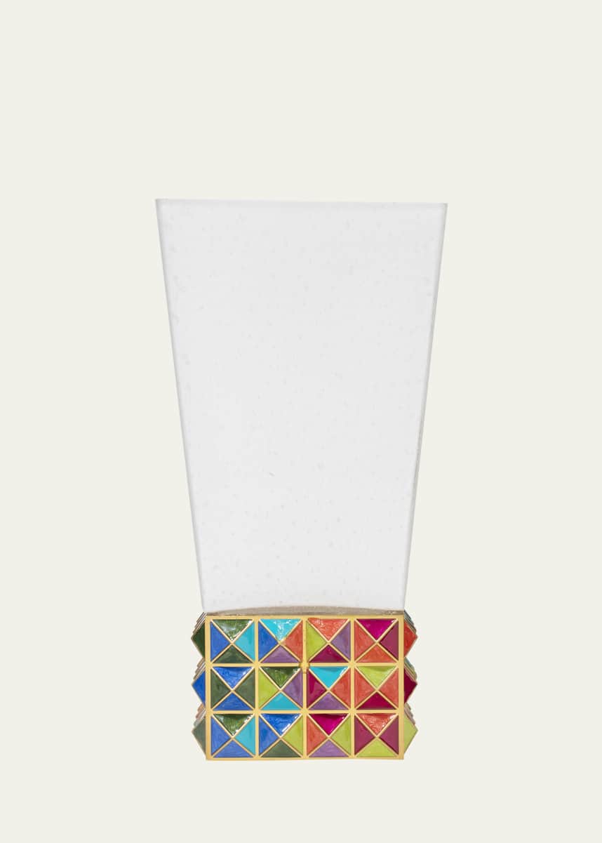 Jay Strongwater Rainbow Pyramid Vase