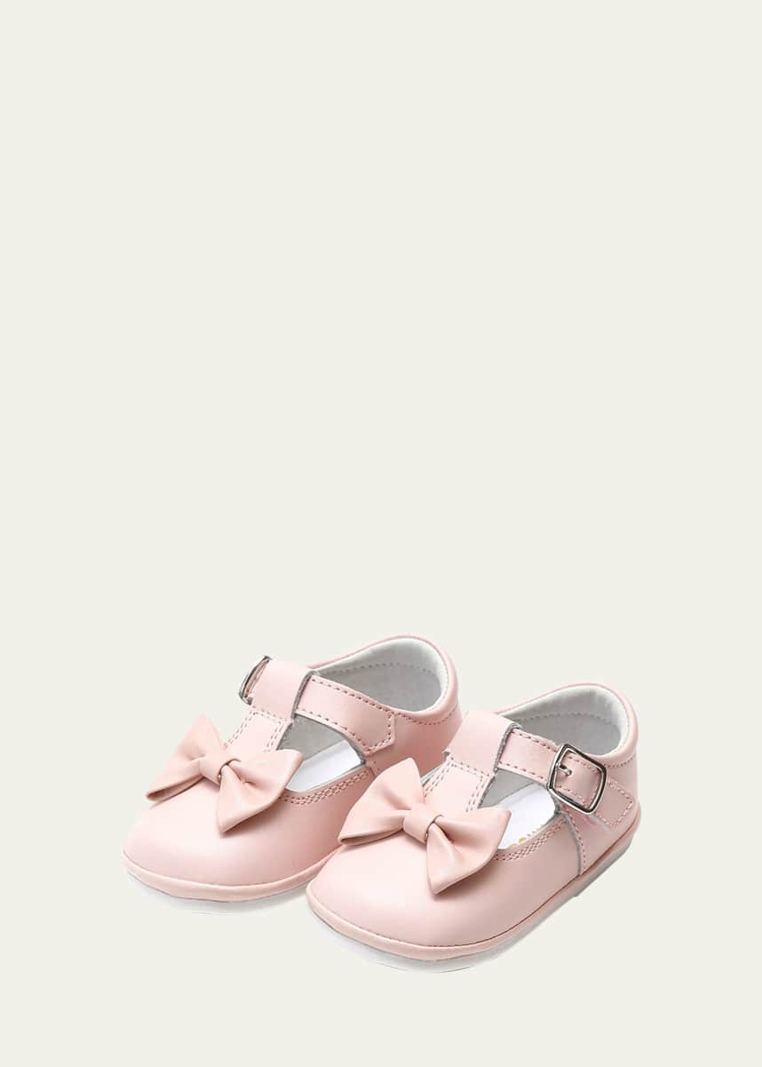 L'Amour Shoes Minnie Bow Leather Mary Janes, Baby