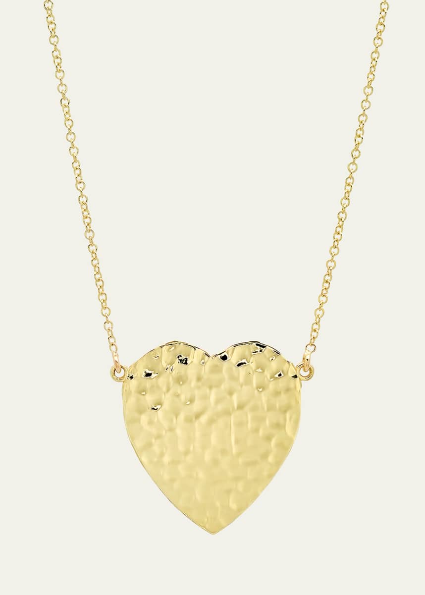 Jennifer Meyer 18k Hammered Heart Necklace