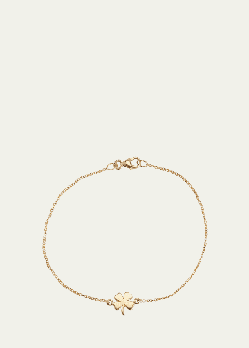 Jennifer Meyer 18k Yellow Gold Mini Clover Chain Bracelet