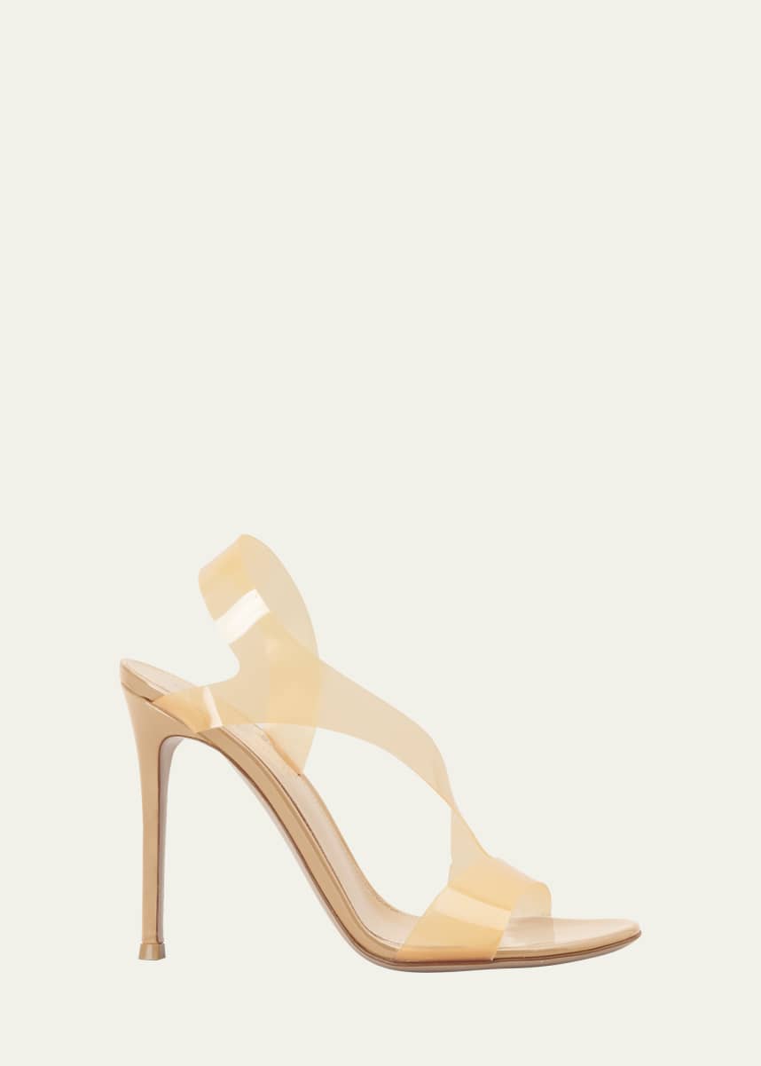 Gianvito Rossi 105mm Asymmetrical Plexi Stretch Sandals