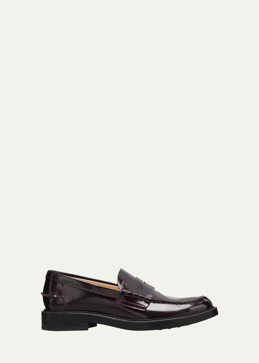 Tod's Patent Flat Penny Loafers