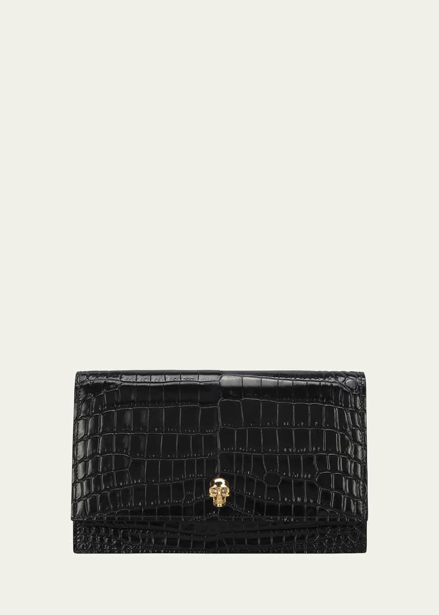 McQueen Medium Mock-Croc Skull Shoulder Bag