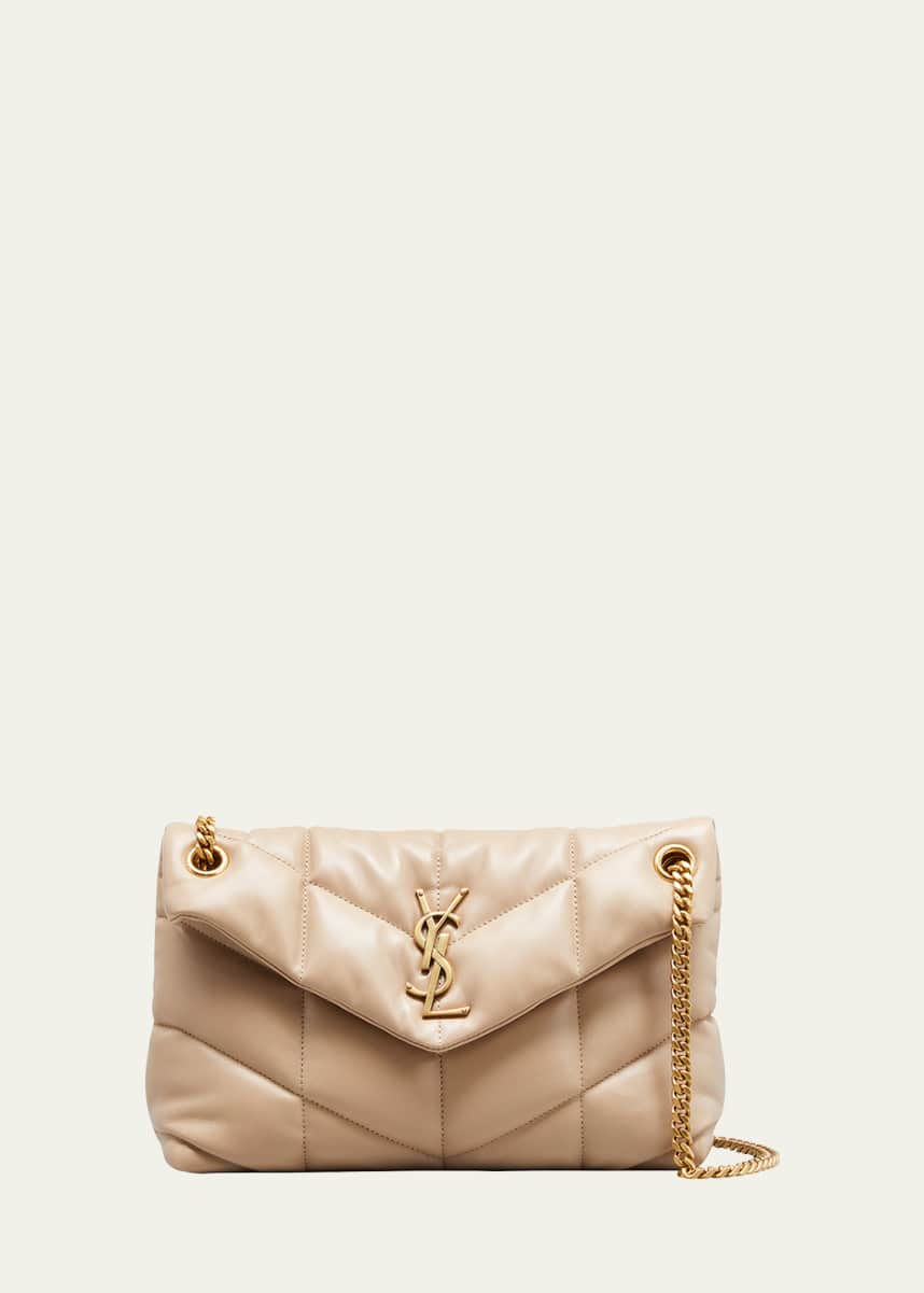 Saint Laurent Lou Puffer Small YSL Shoulder Bag in Quilted Leather