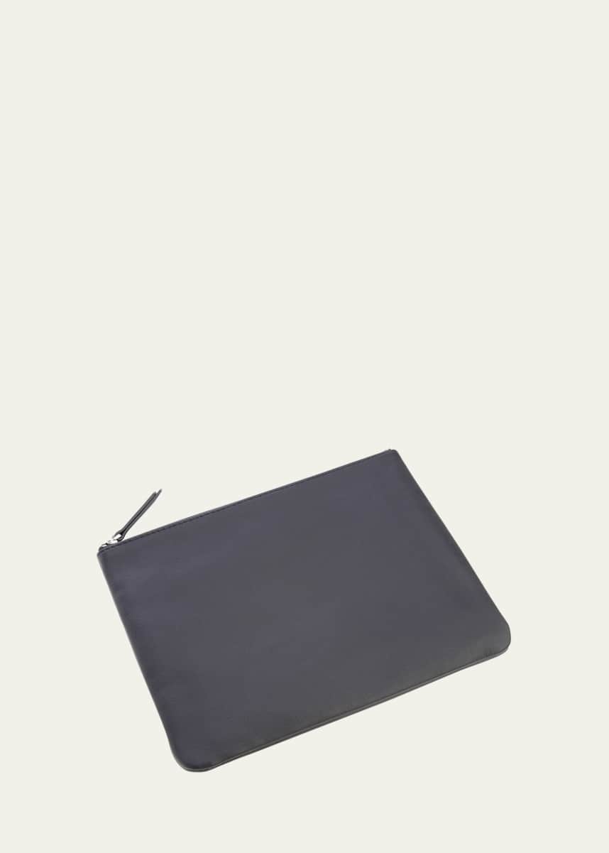 ROYCE New York Monogrammed Leather Zuppered Travel Organizer Pouch