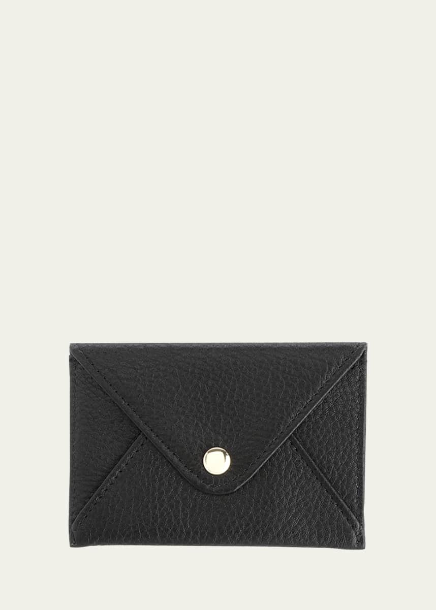 ROYCE New York Monogrammed Leather Envelope Style Card Holder